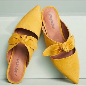 Jeffrey Campbell Yellow Tie Slip On Flats Size 8.5